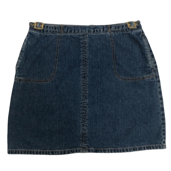 Vintage Buckle Denim Mini Skirt - Picture 1 of 3